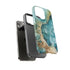 Aquamarine inspired Geode in Watercolor - Impact Resistant Phone Case